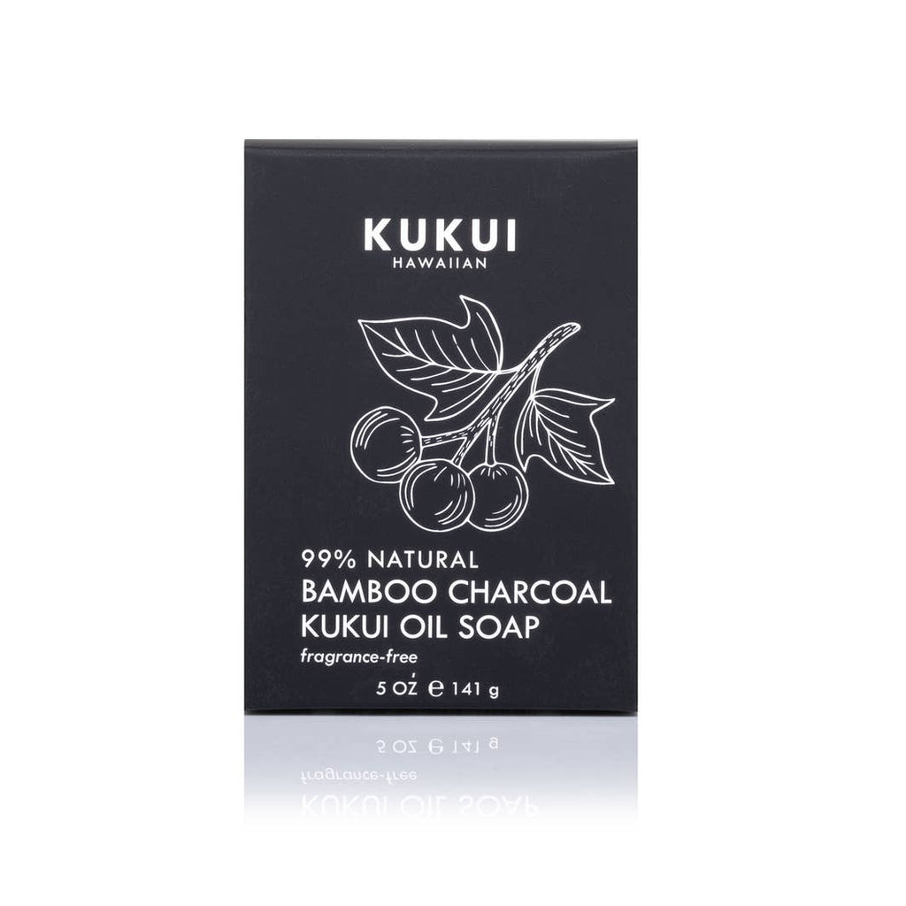 Bamboo Charcoal Kukui Oil Soap, Fragrance-Free, 99% Natural