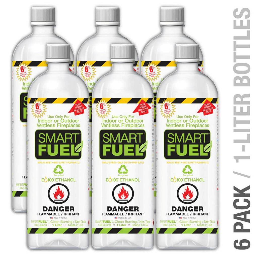 SmartFuel™ Liquid Bio-Ethanol Fuel for Fireplaces 6 pack