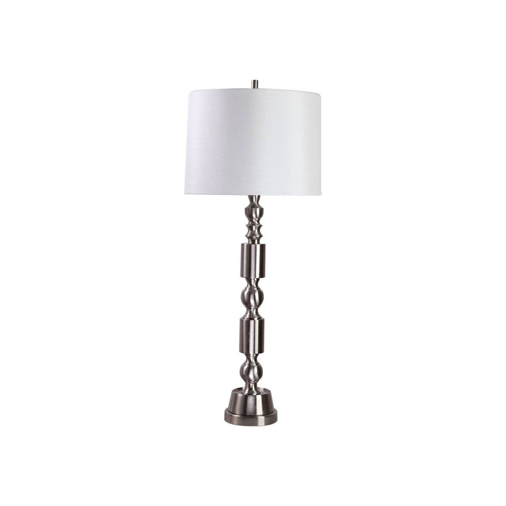 Silver Gordon Table Lamp with USB