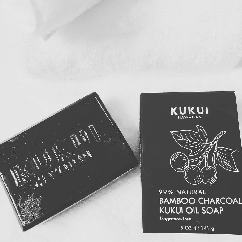 Bamboo Charcoal Kukui Oil Soap, Fragrance-Free, 99% Natural
