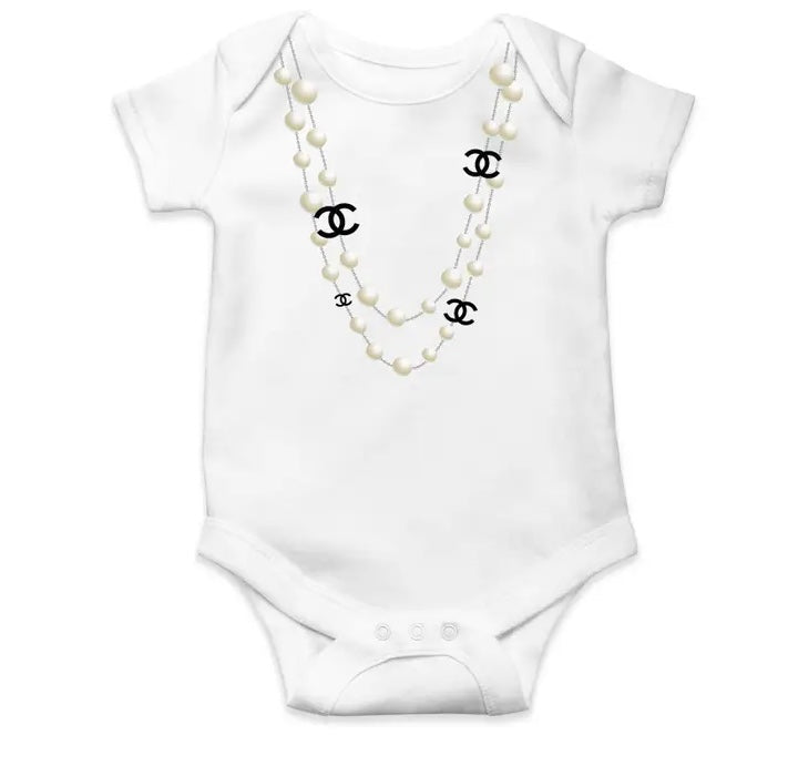 Baby Onesie - Pearl Necklace