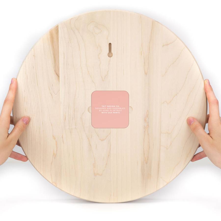 Rose Solid Maple and Aluminum Wall Clock