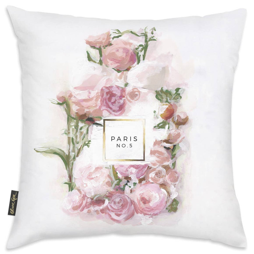 Oliver Gal 'Blush Bouquet Paris' Decorative Pillow