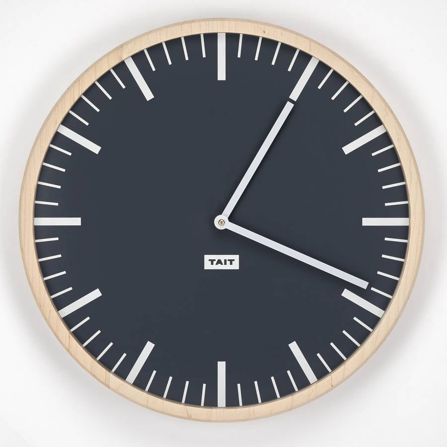 Slate Solid Maple and Aluminum Wall Clock