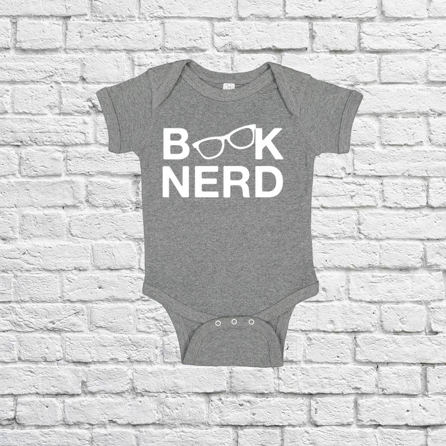 Baby: Book Nerd body suit - Gray