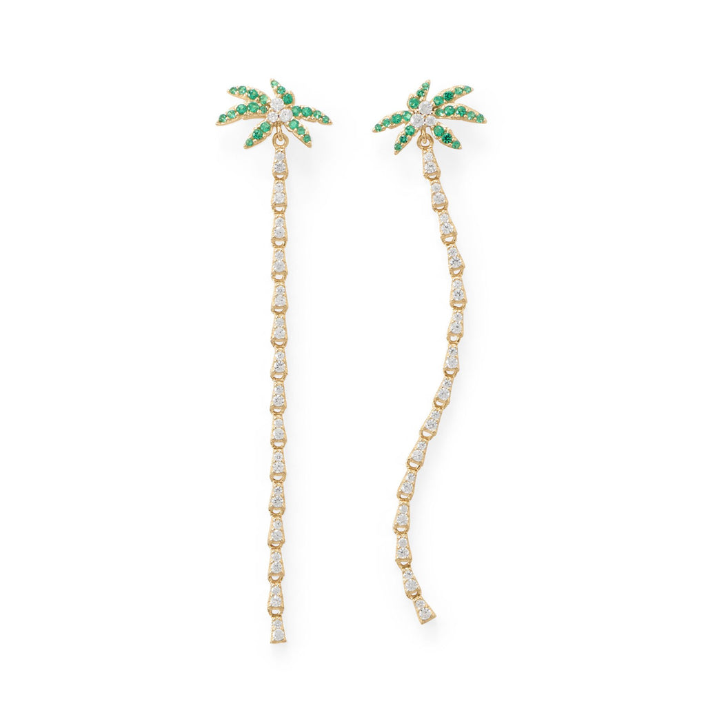 PretTAY Palm Tree Gold Dipped Earrings