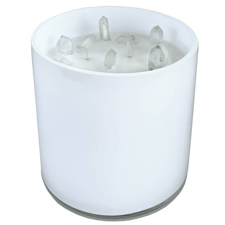 White - XL Crystal Candle Clear Quartz
