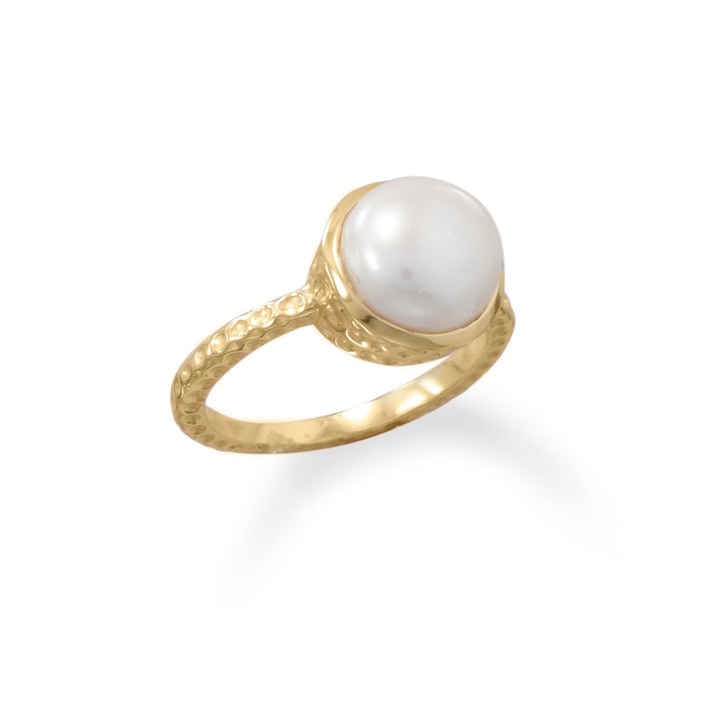 14 Karat Gold Dipped Cultured Freshwater Pearl Ring