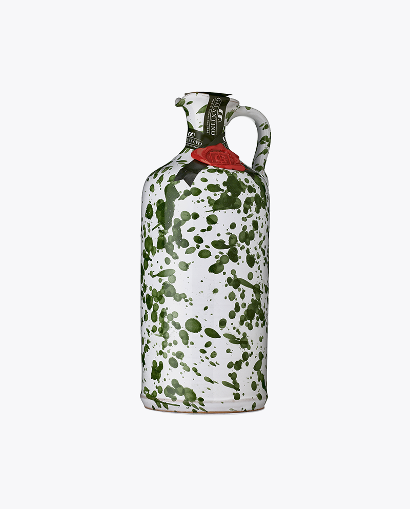 Extra Virgin Olive Oil in Hand Painted Ceramic by Galantino #Green