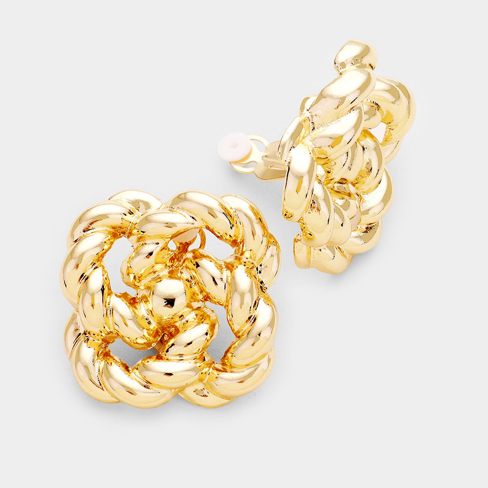 Twisted Gilded Knot Earrings
