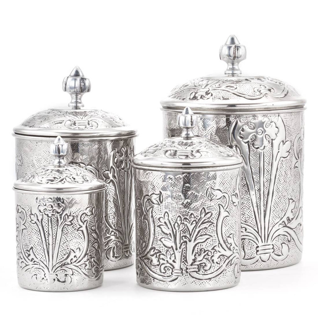 Art Nouveau Stainless Steel Canister Set