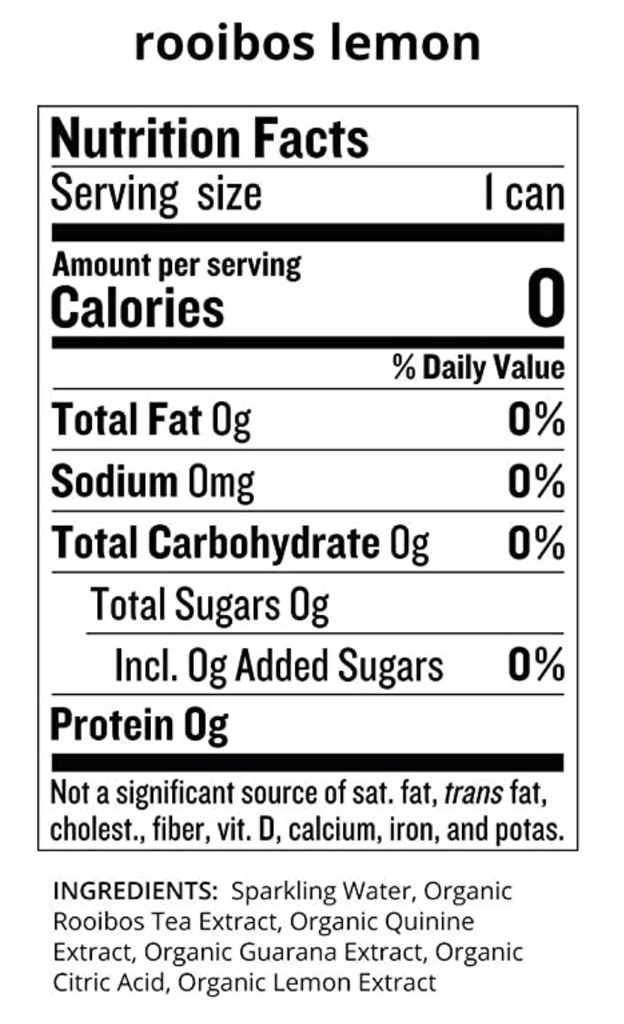 Rooibos Lemon Organic Sparkling Botanical Water