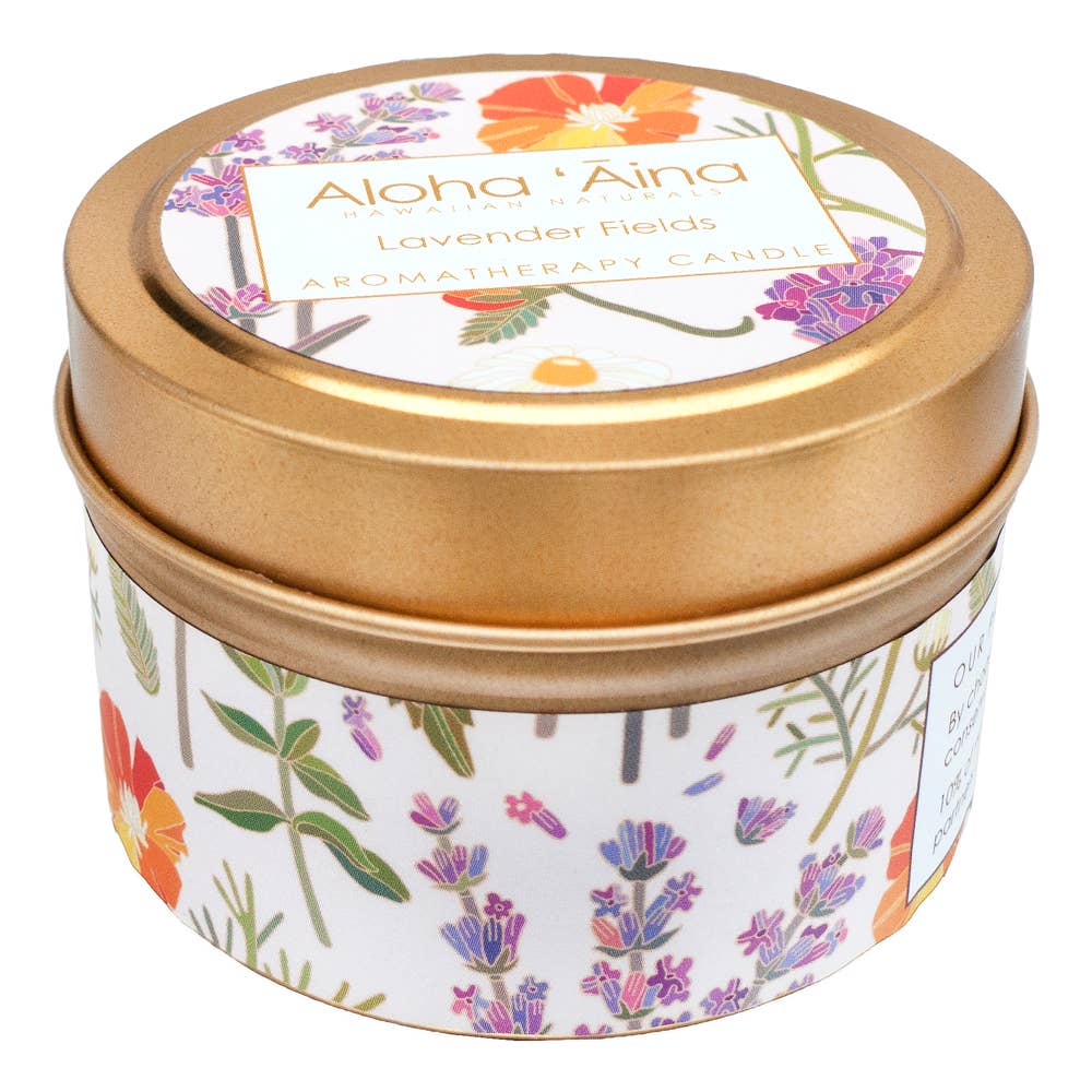 Lavender Fields - Hawaiian Aromatherapy Gold Tin Candle