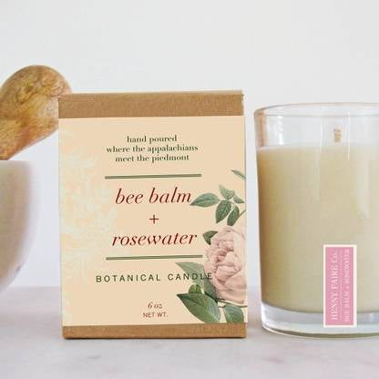 Bee Balm + Rosewater Candle 6 Oz