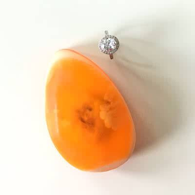 Orange Sapphire Gemstone Soap with Ring