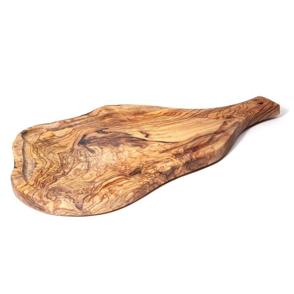 Olive Wood Cutting Board with Handle and Groove