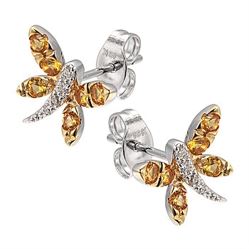 TAY Gold Dragonfly Stud Earrings