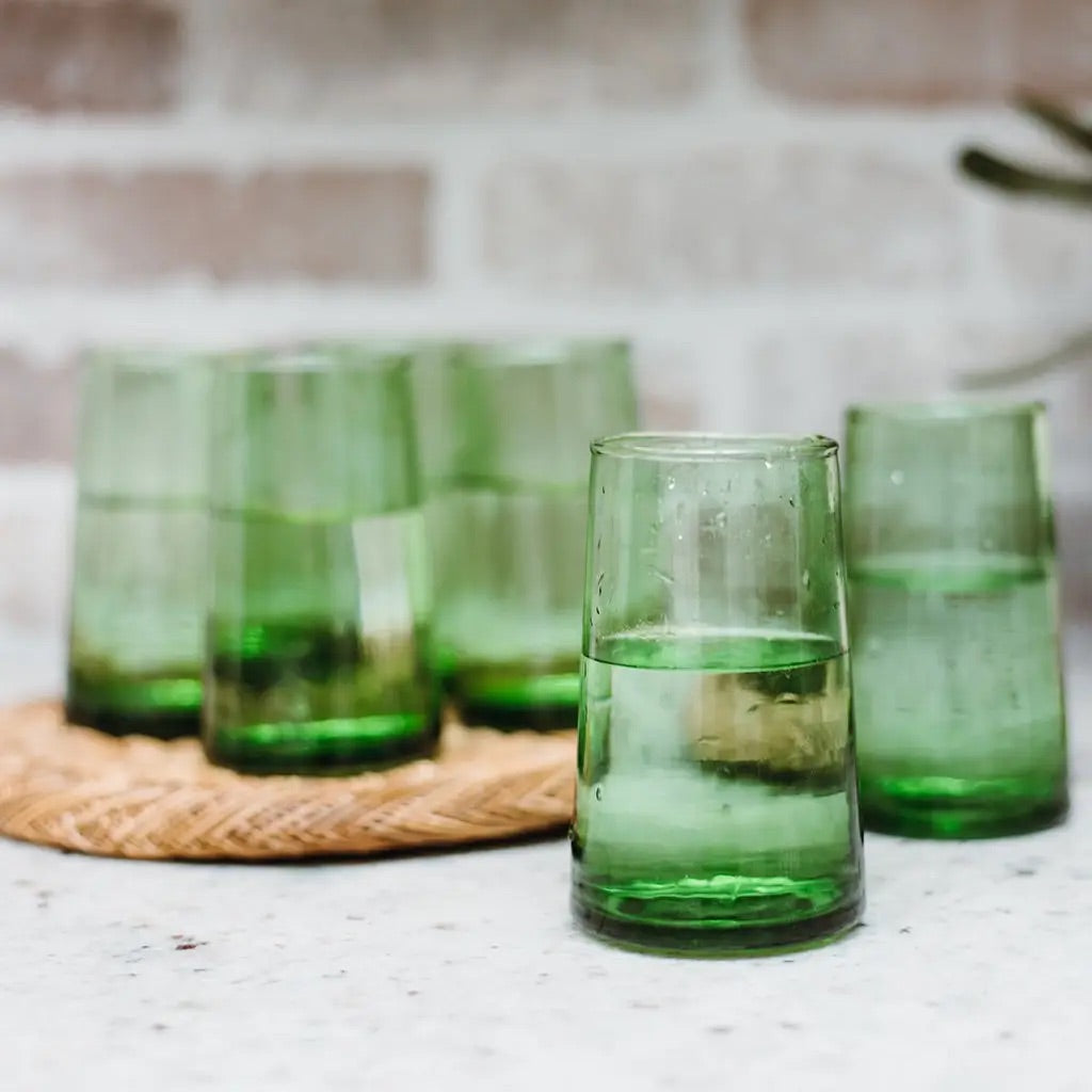 Far Drinking Glasses, Green (Set of 6)