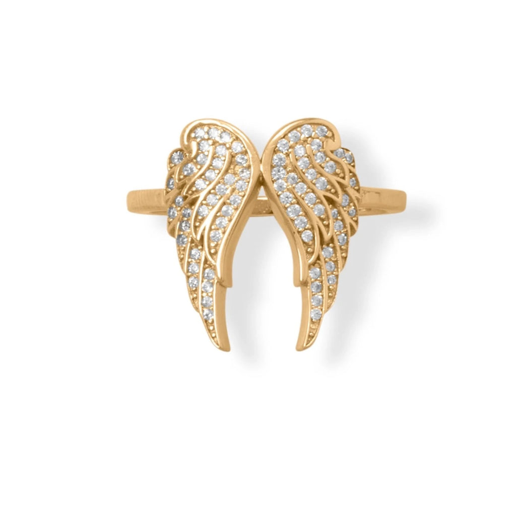 PrincessTAY 16 Karat Gold Dipped Angel Wings Ring