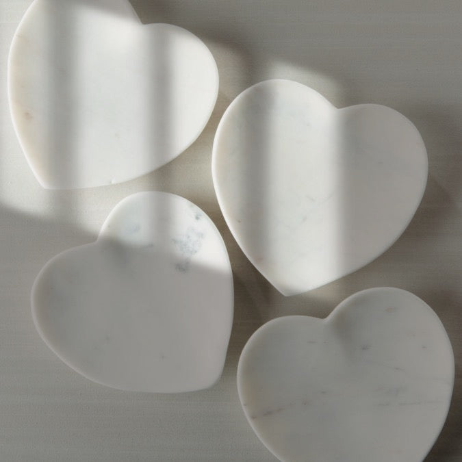 Marble Heart Dishes, Set 4