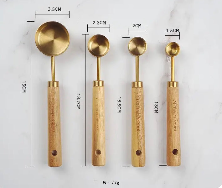 Gold Stainless Steel Measuring Cups 8pc Set